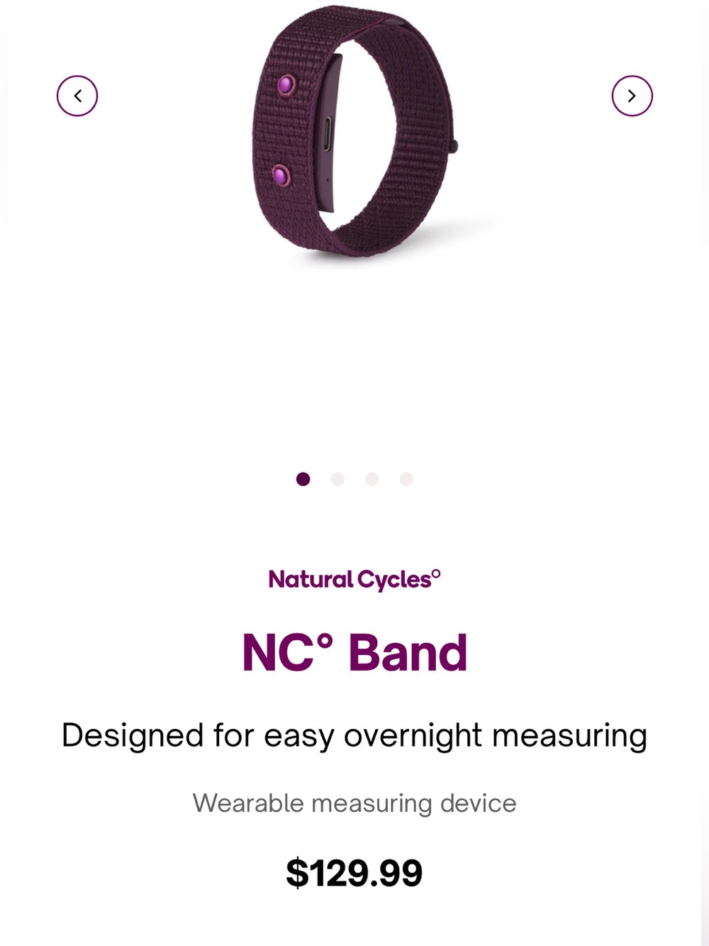 Natural Cycles NC° Band – Deep Plum Woven Wristband